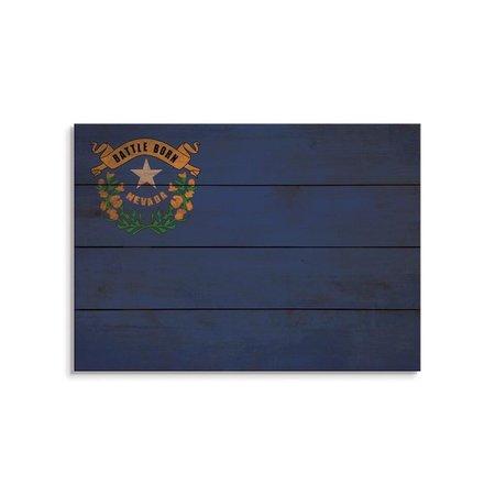 WILE E. WOOD 20 x 14 in. Nevada State Flag Wood Art FLNV-2014